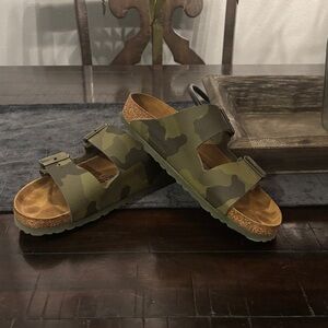 Birkenstock Green Camouflage Sandals